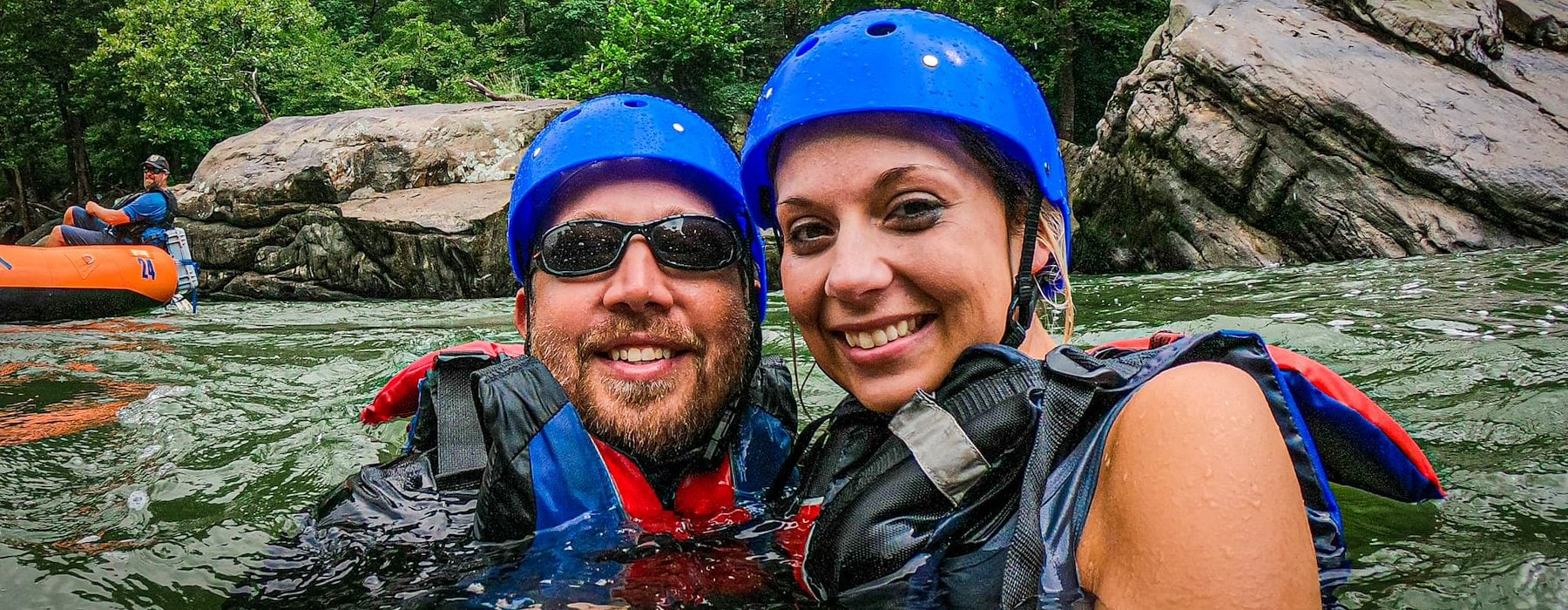 Couples enjoying a rafting adventure on a river Adventures on the Gorge - Lansing West Virginia USA