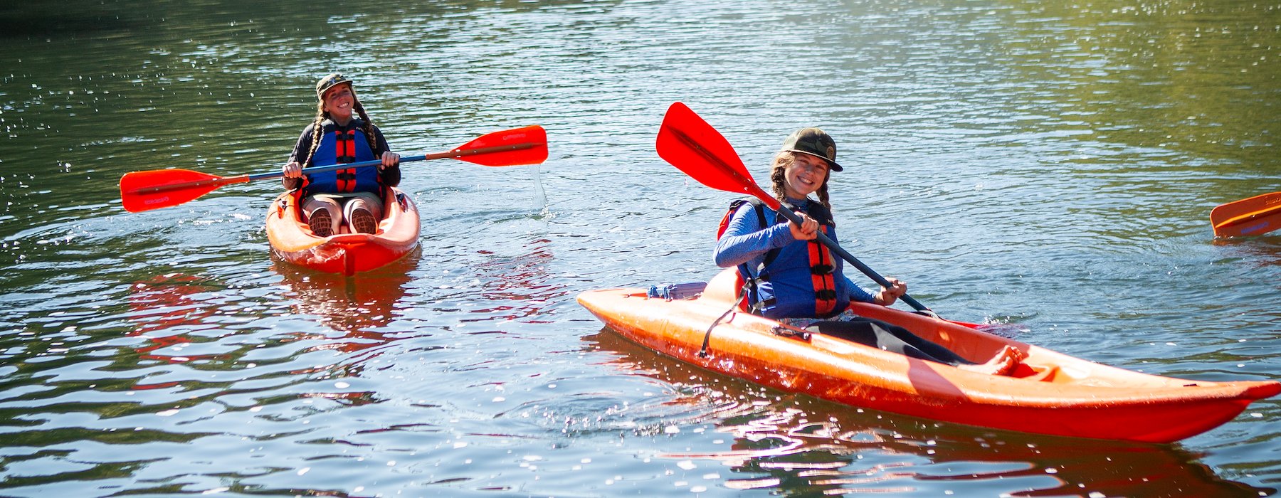 Joyfully kayaking on a river Adventures on the Gorge - Lansing West Virginia USA
