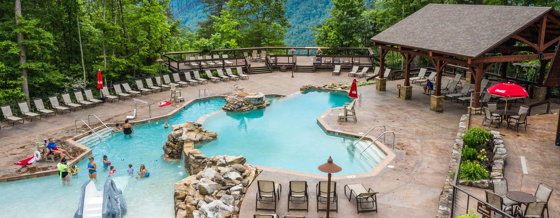 The tranquil pool at a mountain retreat in Gatlinburg Adventures on the Gorge - Lansing West Virginia USA