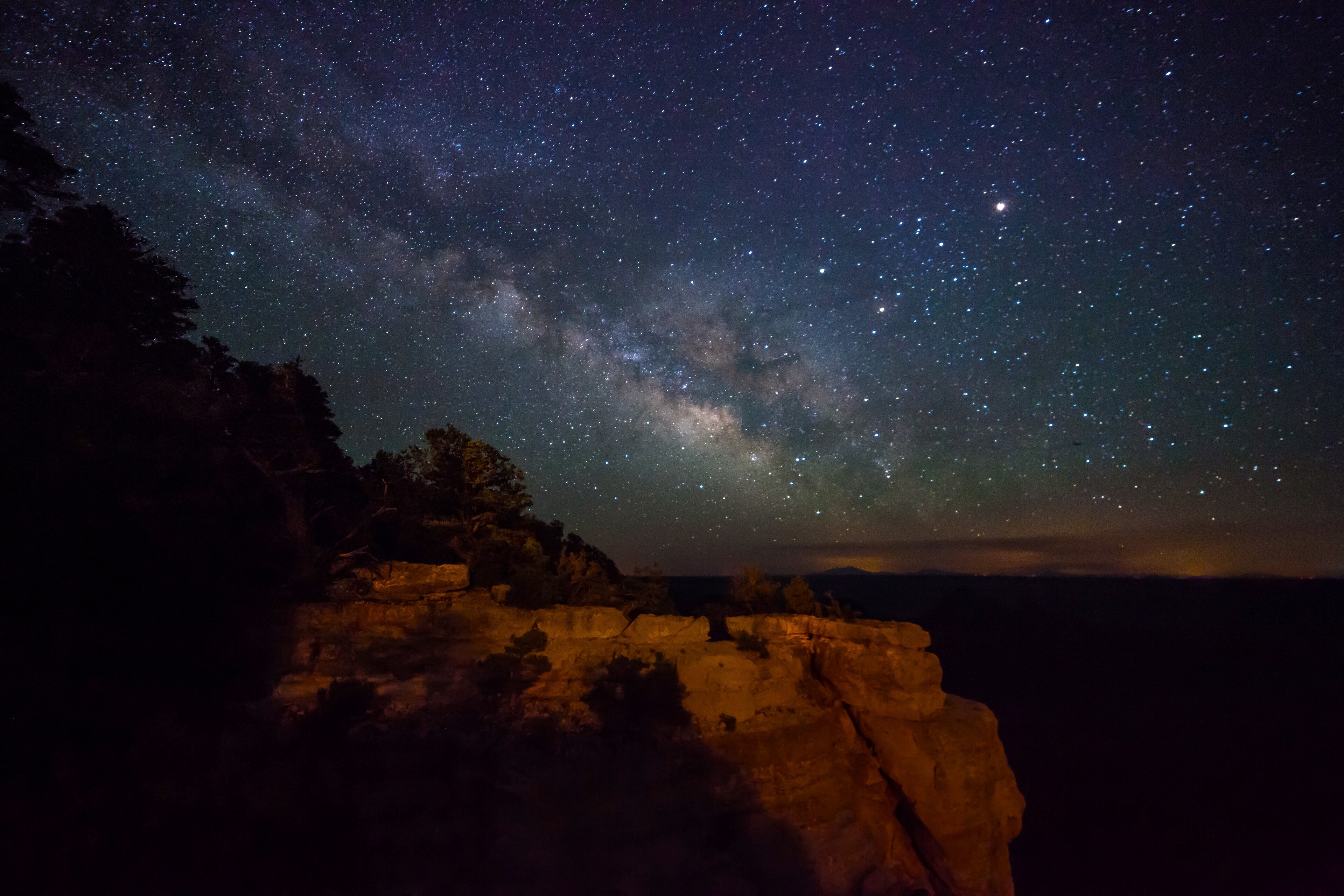 Grand Canyon Activities Grand - North Rim Arizona Dark Skies Milky Way And Twinkling Stars Shine 