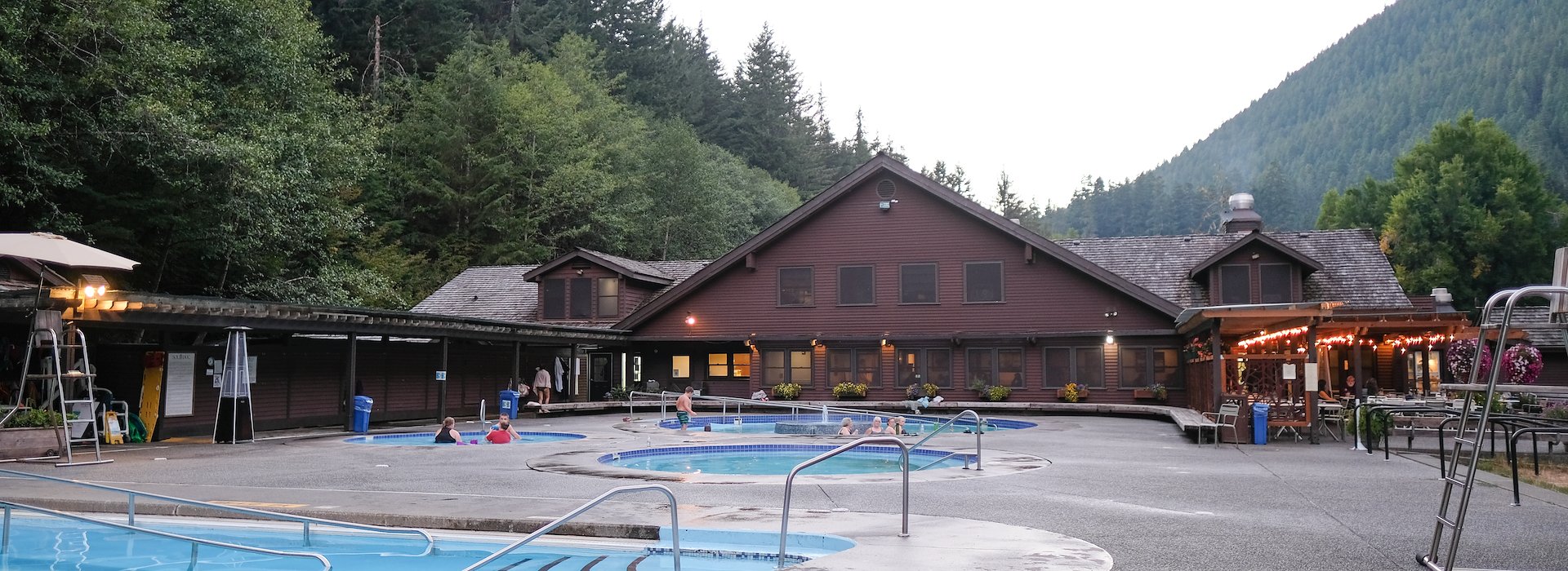 Outdoor Hot Spring Pool area Olympic National Park & Forest Quinault Washington US