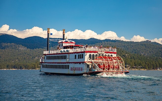 Large Boat With Mountain View at Zephyr Cove Resort & Lake Tahoe Cruises, Nevada