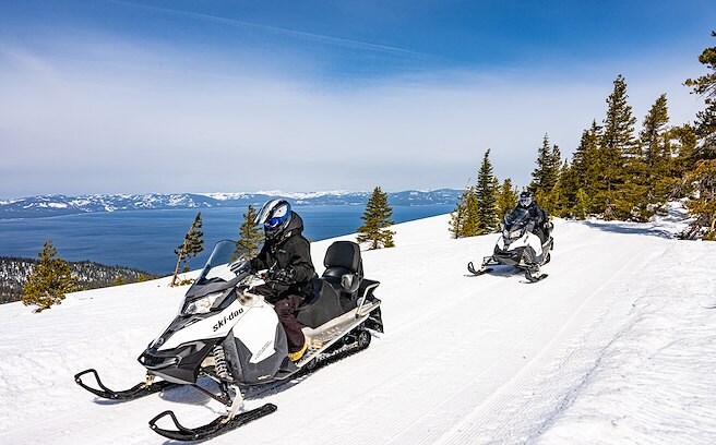 Snowmobile Shuttle Rides at Zephyr Cove Resort & Lake Tahoe Cruises, Nevada