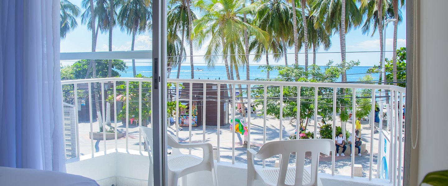 Vista al mar desde la habitación en bh Barranquilla