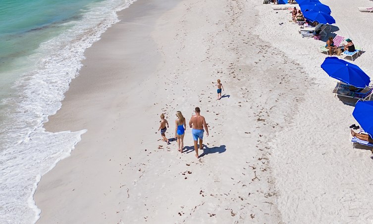 A group of people on a beach