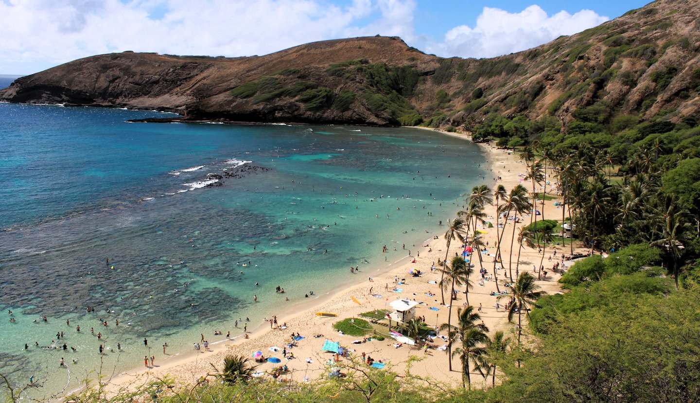 Hanauma Bay Nature Preserve in Oahu Island Tour by Roberts Hawaii, Honolulu, HI, USA