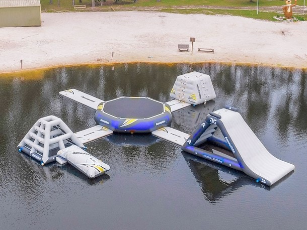 Floating Obstacle Course at Jellystone Park™ Alabama Gulf Coast