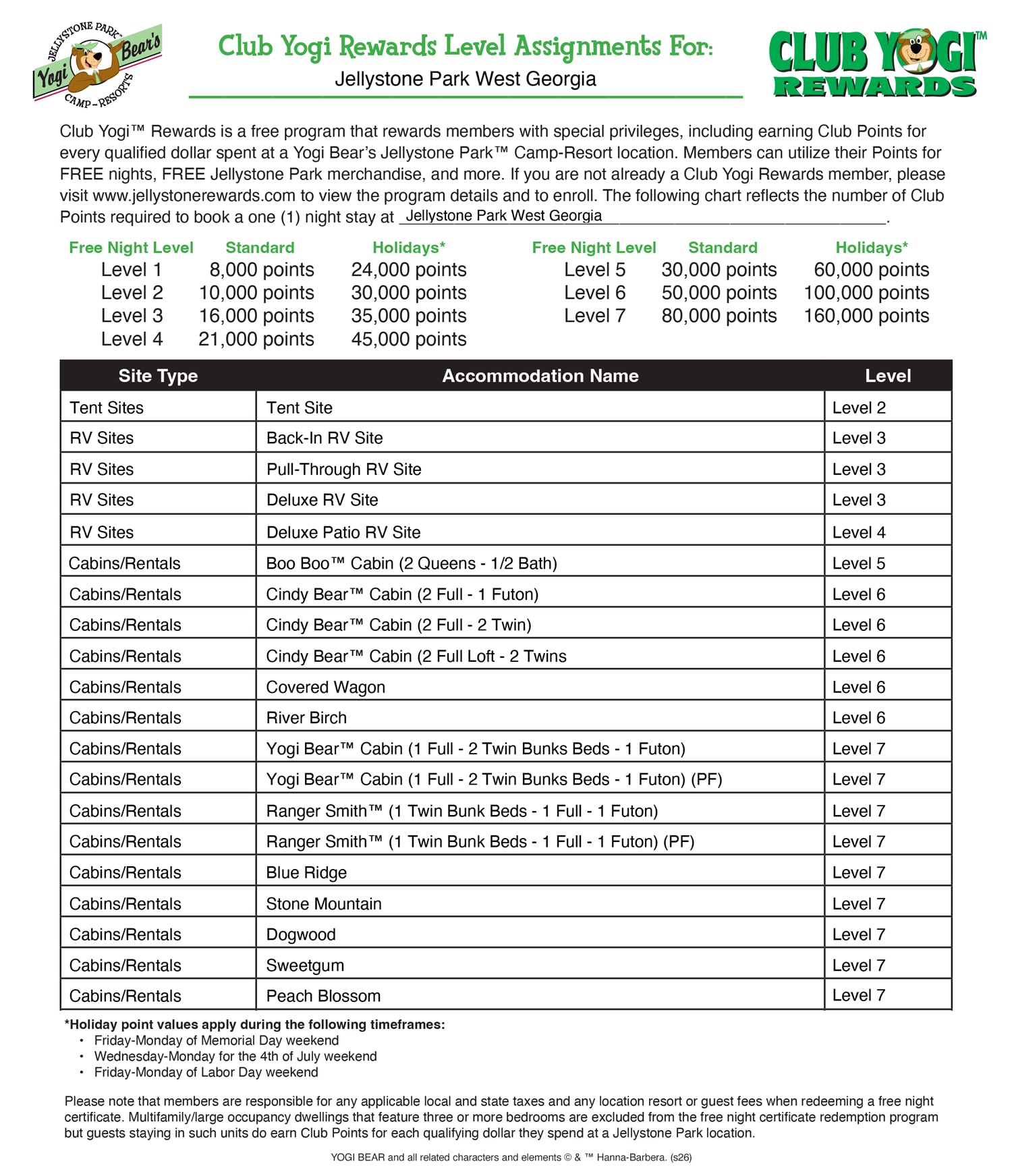 FREE Program for Jellystone Park Guests