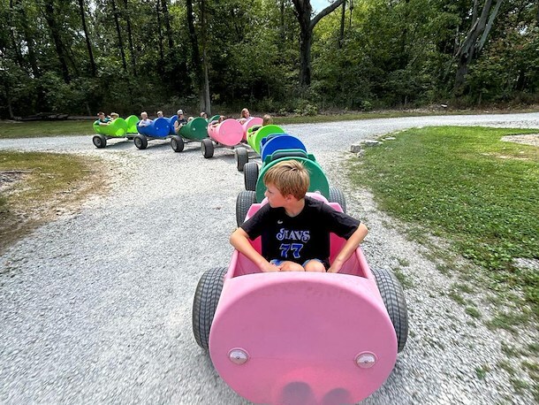 Barrel Train Ride at Jellystone Park Southern Illinois