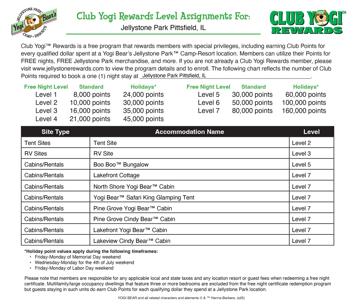 FREE Program for Jellystone Park Guests