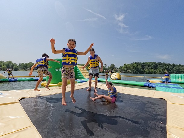 Floating Obstacle Course nearby Jellystone Park Pittsfield