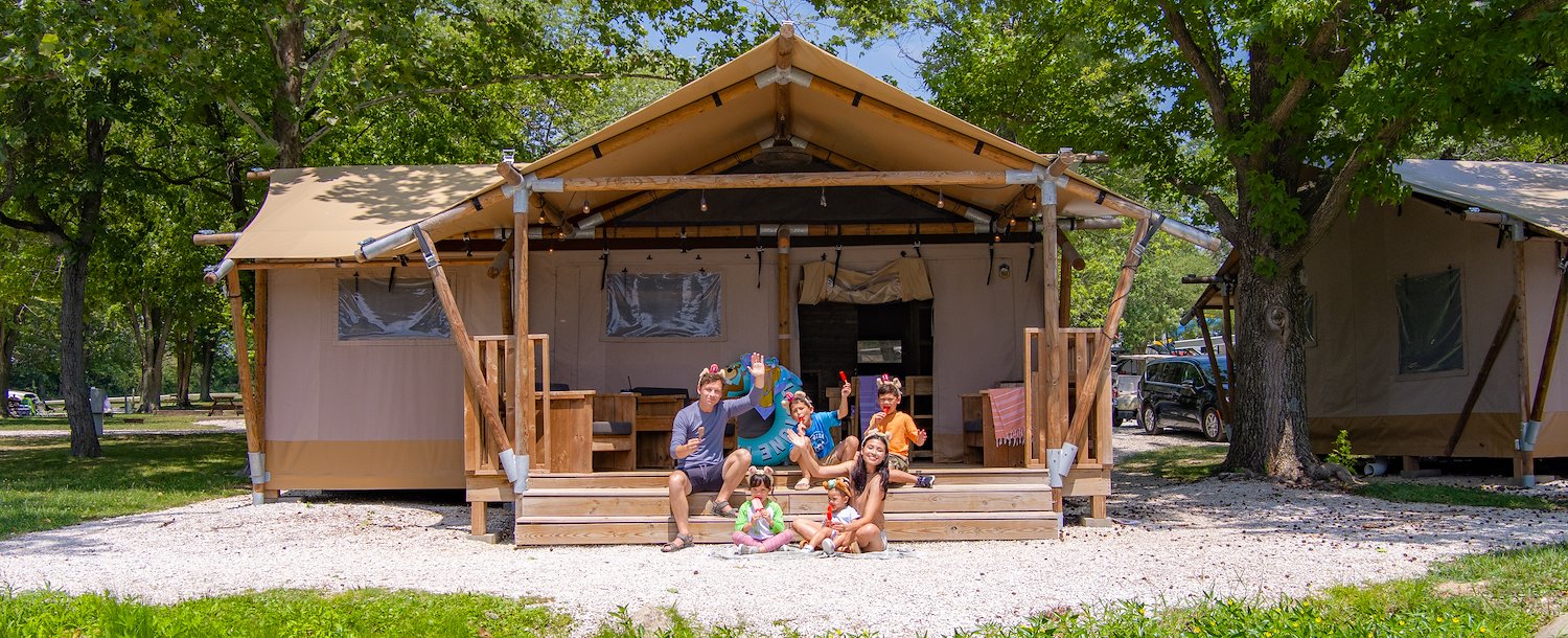 Jellystone Pittsfield Safari Tent with Family