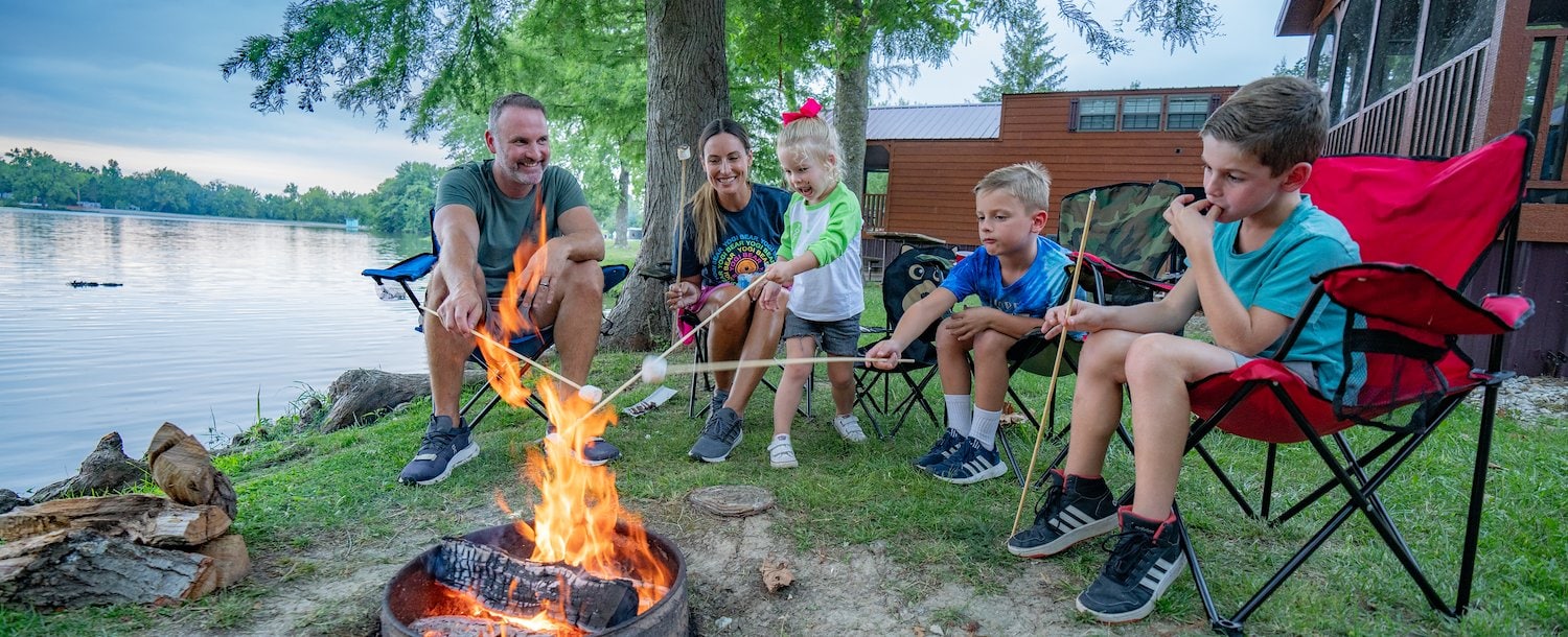 Jellystone Pittsfield S'mores Around a Campfire