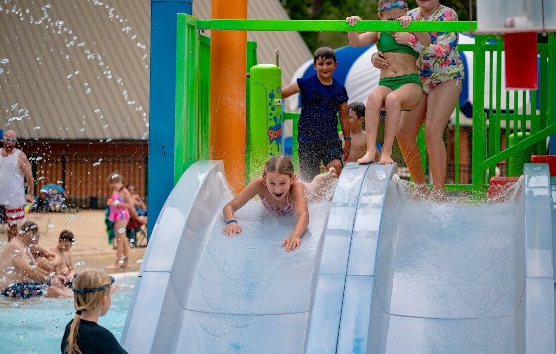 Laugh and shout through the slide!