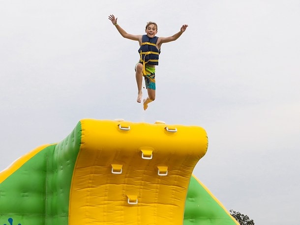 Floating Obstacle Course at Jellystone Park™ Plymouth