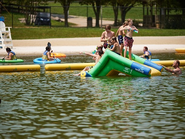 Floating Obstacle Course at Jellystone Park™ Mammoth Cave