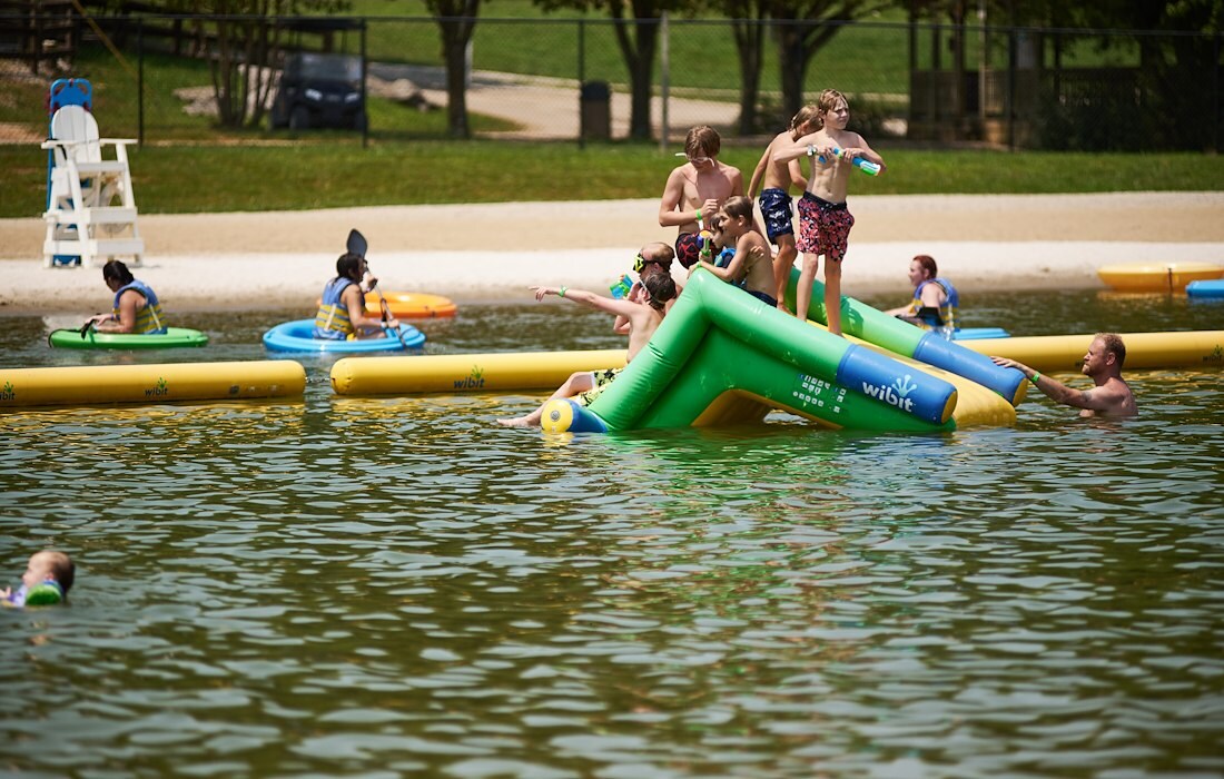 Floating Obstacle Course at Jellystone Park™ Mammoth Cave