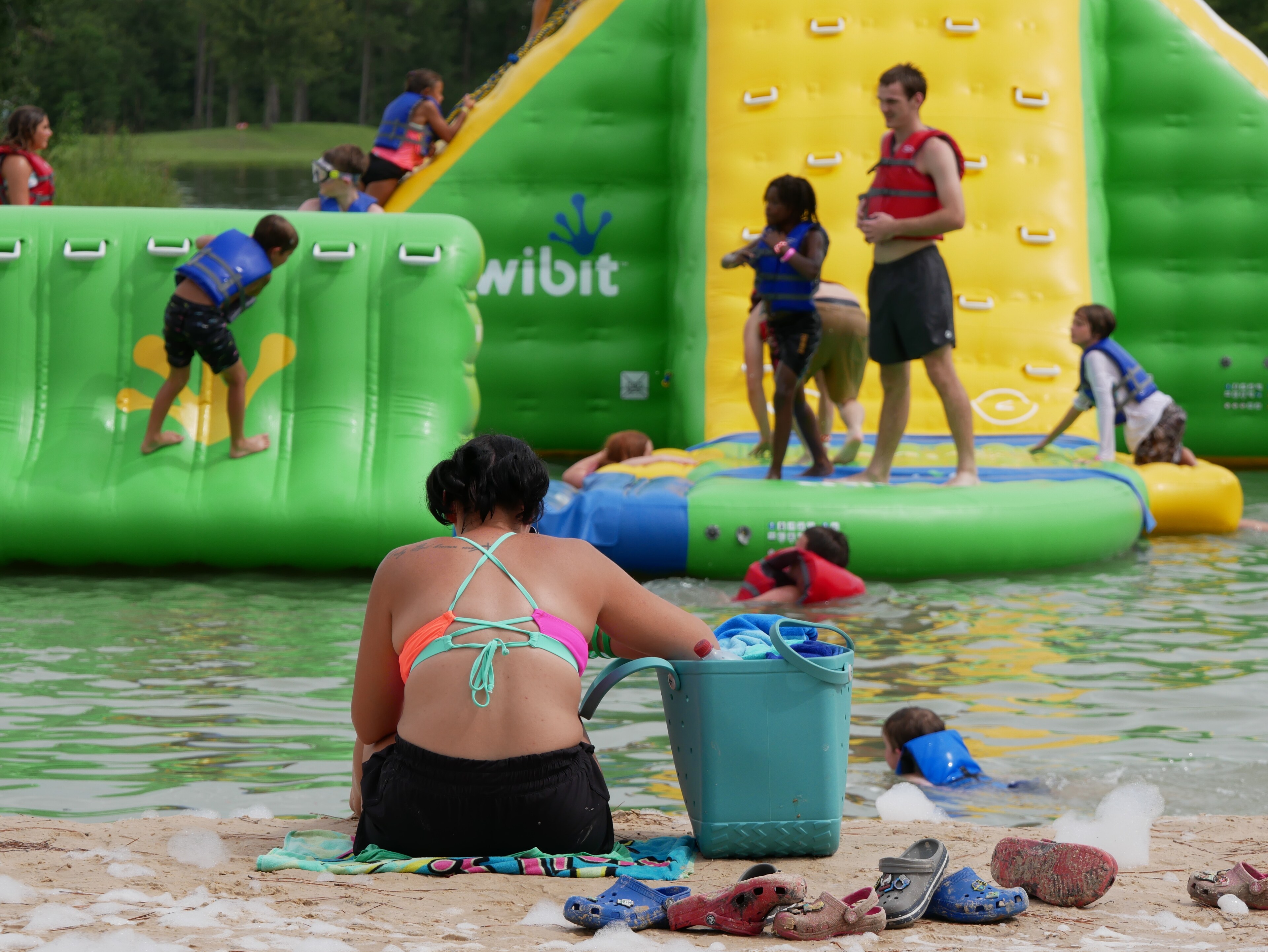 Floating Obstacle Course at Jellystone Park Lake Charles