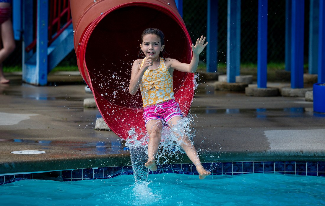 Inflatable Water Slide at Jellystone Park™ Androscoggin Lake