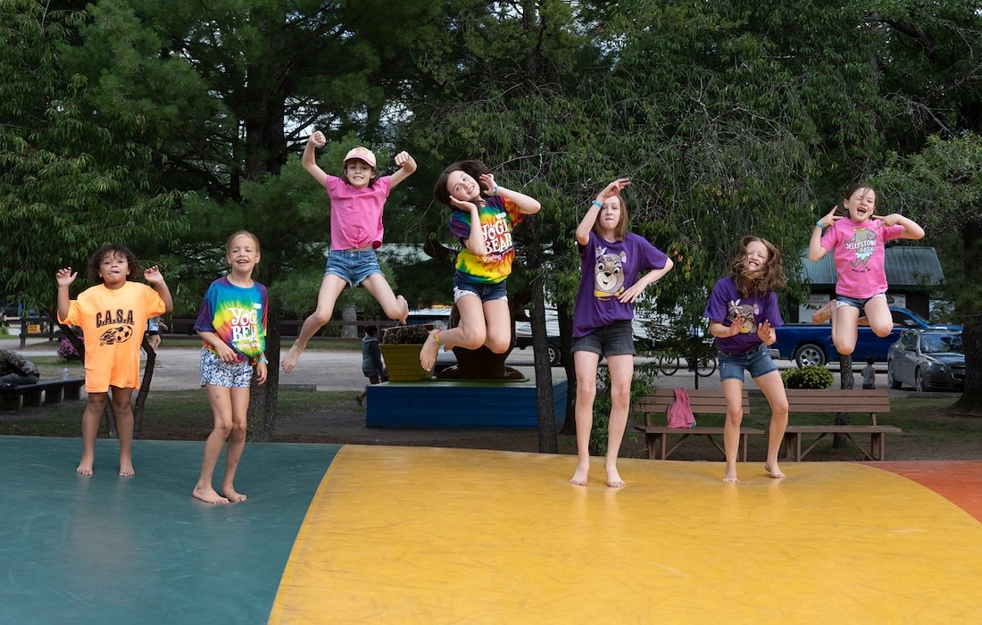 Bounce high on our pillow at Jellystone Park™ Grayling