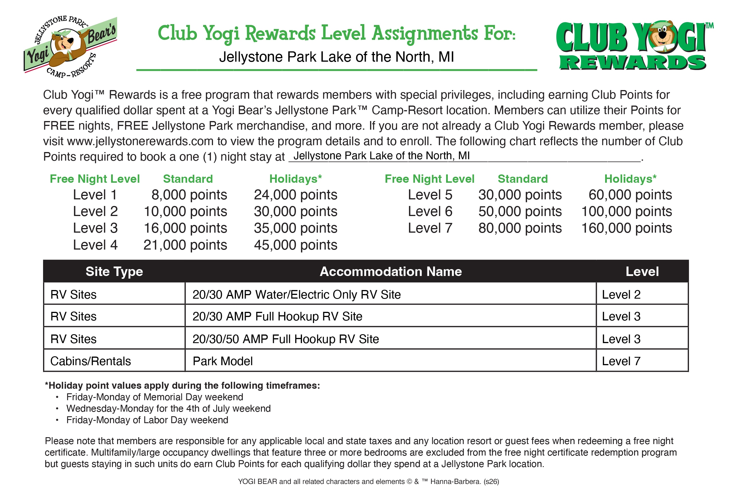 FREE Program for Jellystone Park Guests