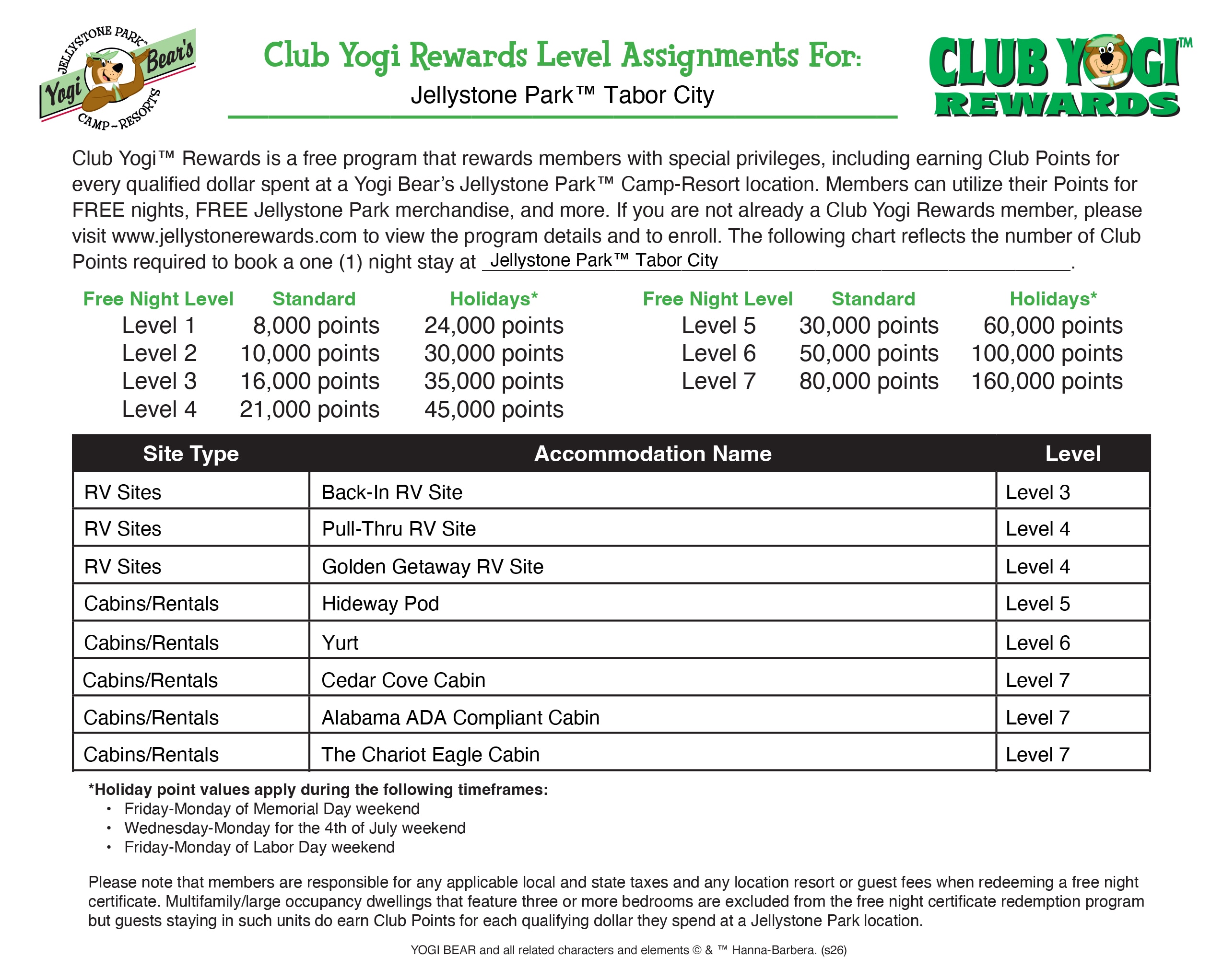 FREE Program for Jellystone Park Guests