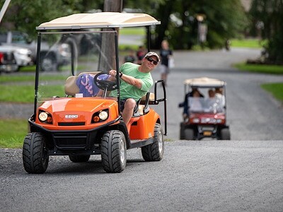 Golf Cart Ride with a bear around the park