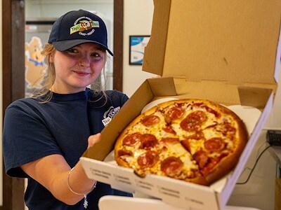 Two pieces of pizza per child