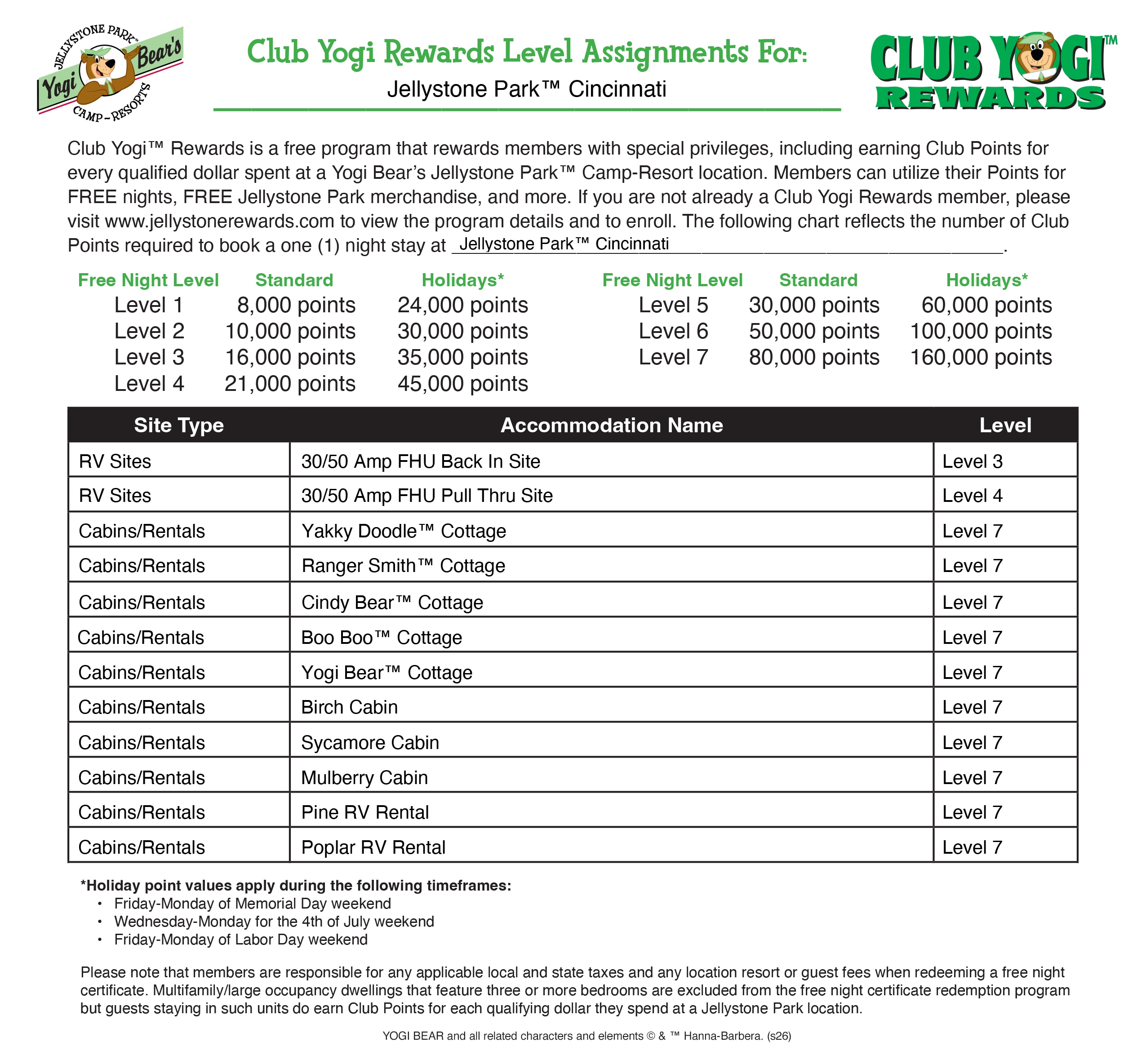 FREE Program for Jellystone Park Guests