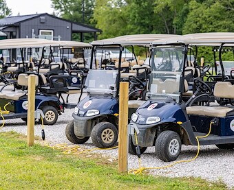Golf Carts at A grey rectangular object