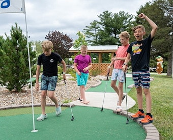 Golf Carts at A grey rectangular object