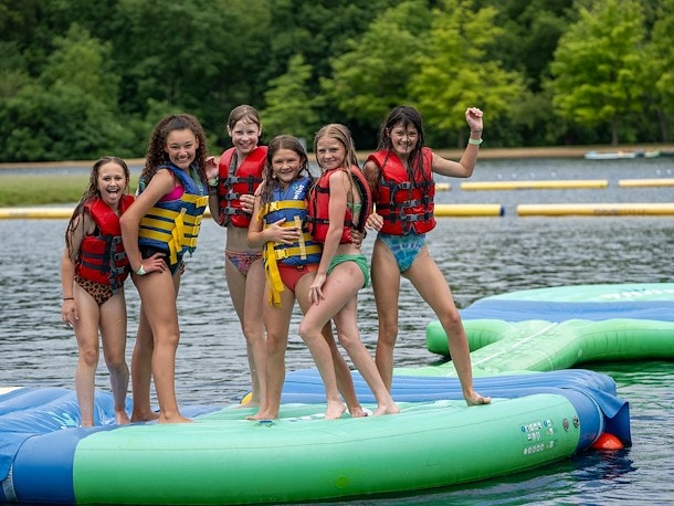 Floating Obstacle Course at Jellystone Park™ Clay's Resort