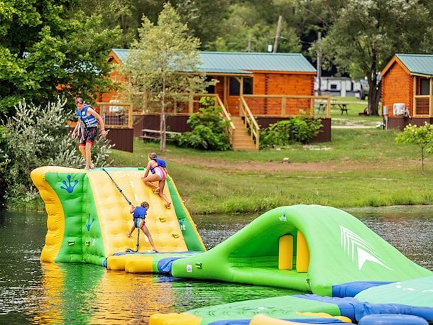 Floating Obstacle Course at Jellystone Park™ Cleveland Sandusky