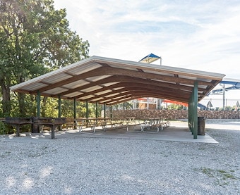 Yogi Bear’s Covered Large Picnic Pavilion at Jellystone Park™ Keystone Lake