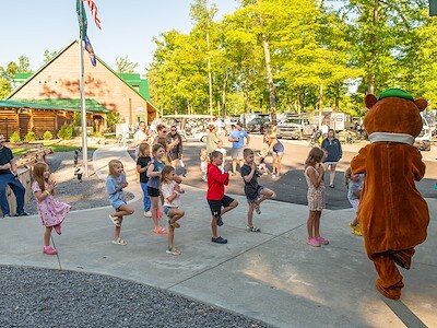 Yoga with Yogi Bear at Kozy Rest
