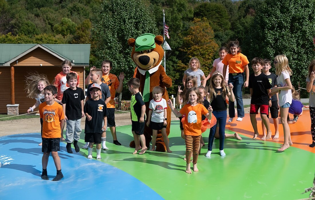 Laugh and shout through the slide!