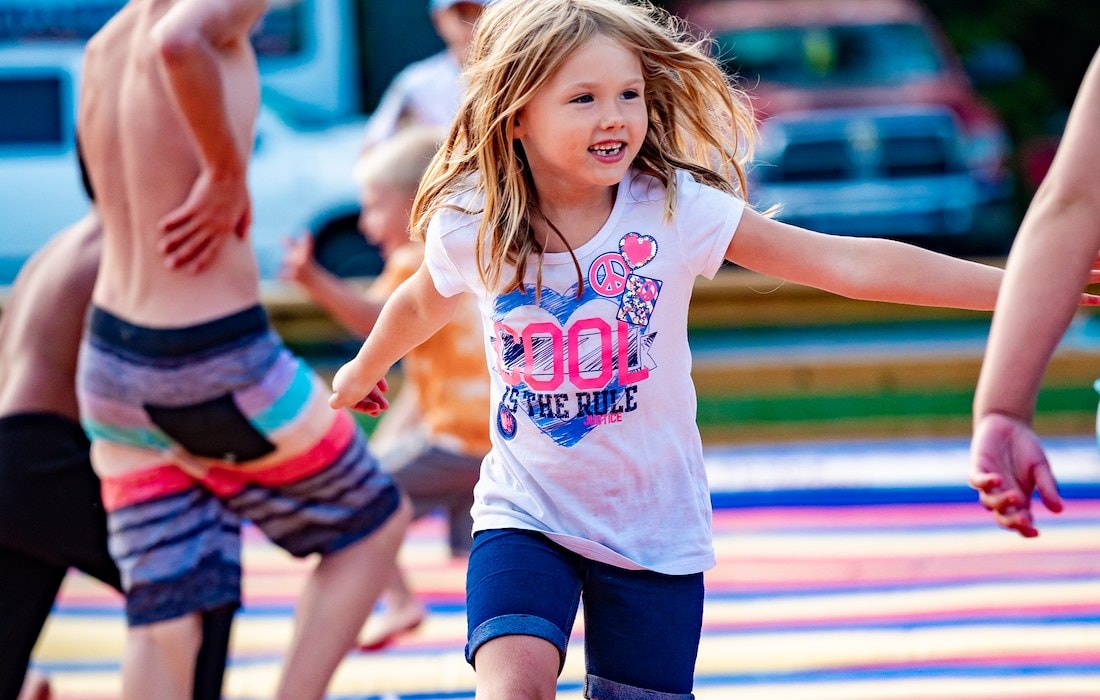 Bounce into Fun on the jump pad
