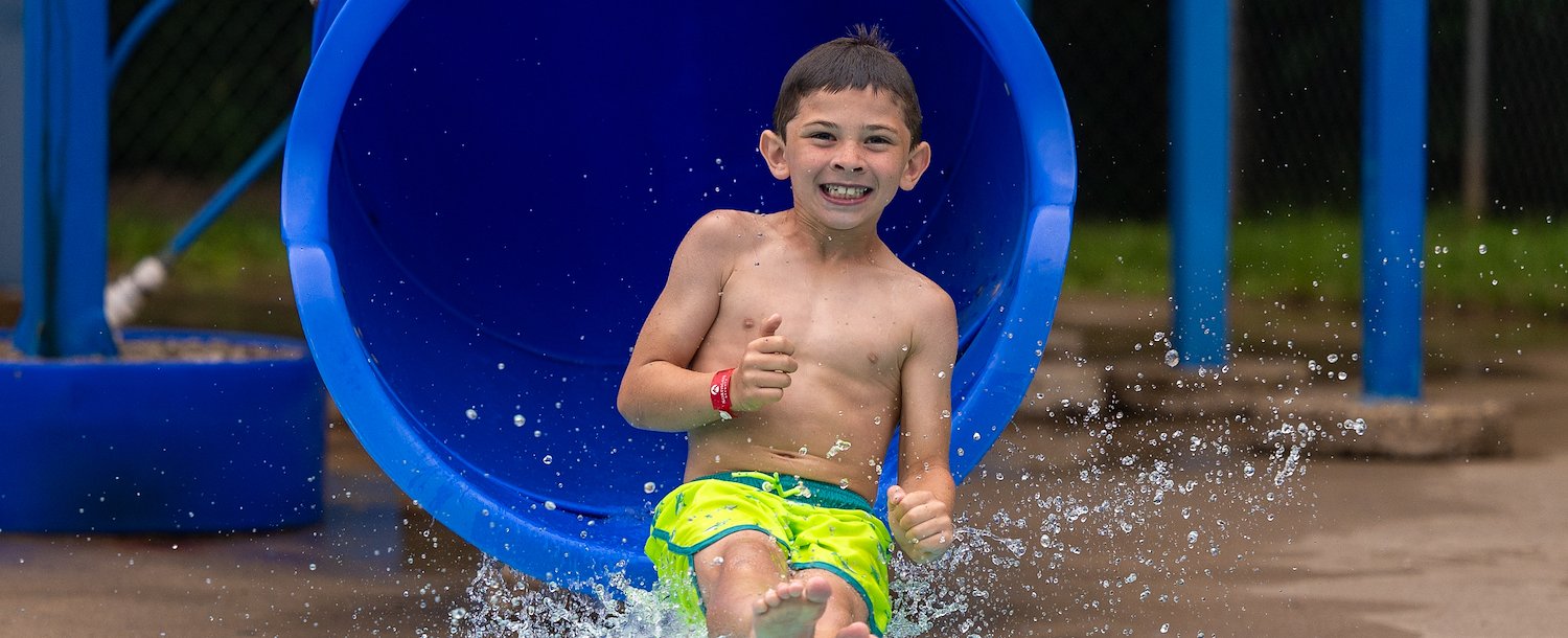 Slide Androscoggin lake at Jellystone Park