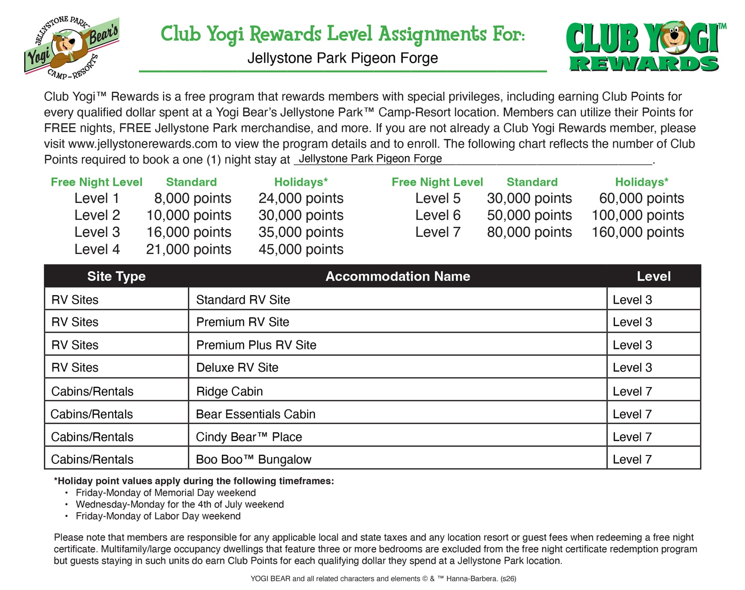 FREE Program for Jellystone Park Guests