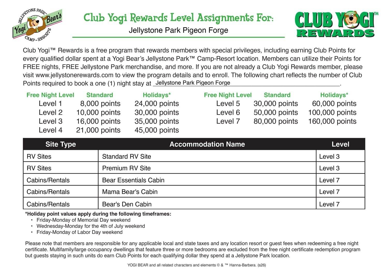 FREE Program for Jellystone Park Guests