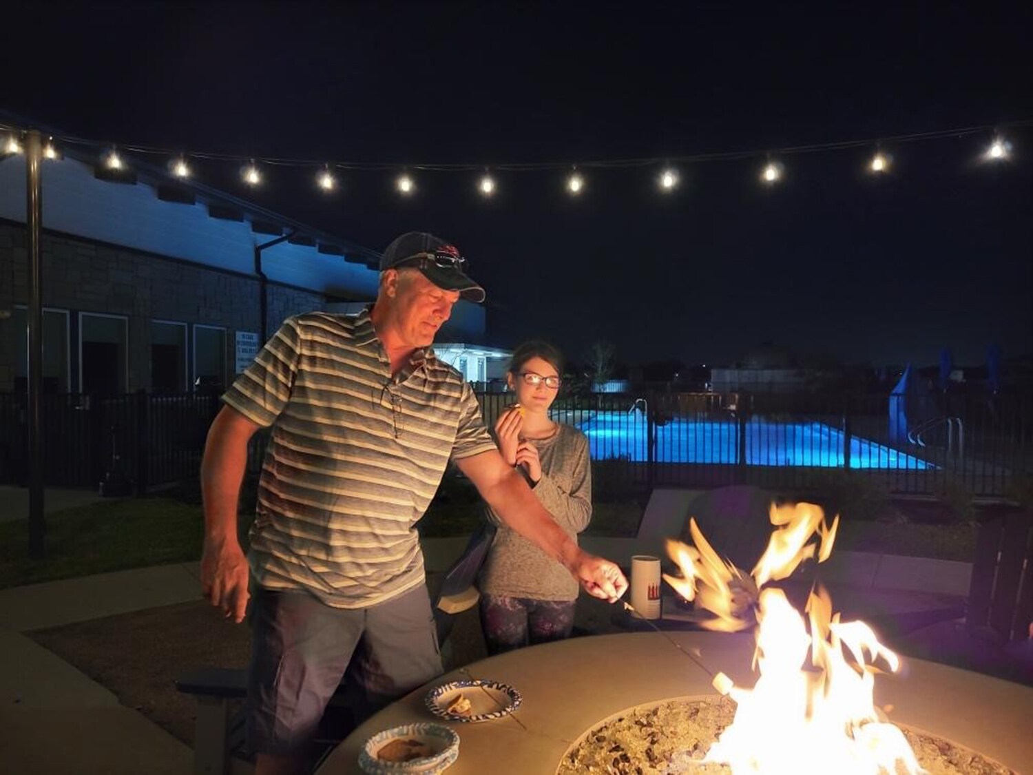 Community Fire Pit in Jellystone Park Austin North
