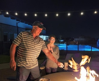 Community Fire Pit in Jellystone Park Austin North