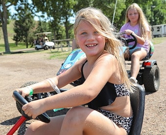 Pedal Carts in Jellystone Park Austin North