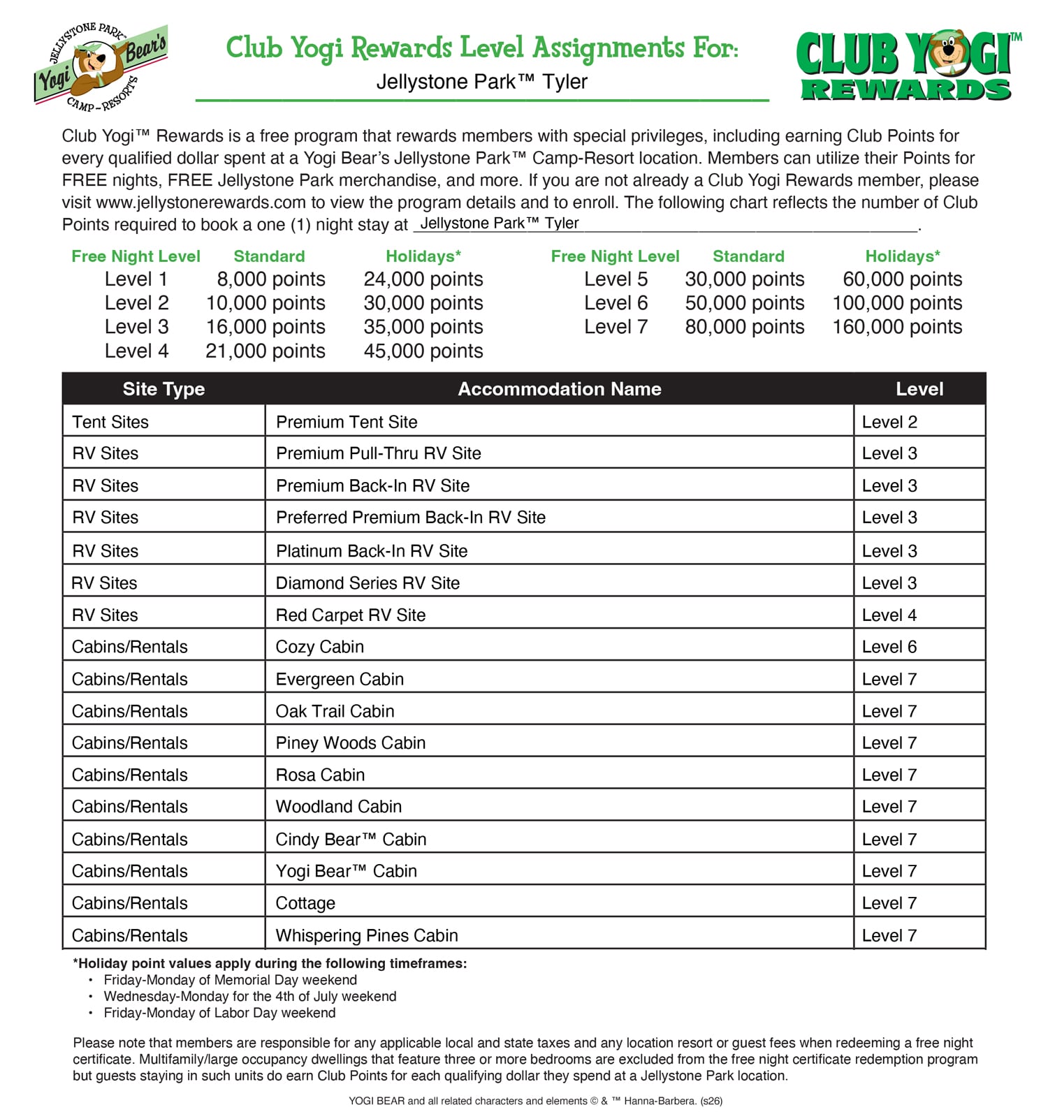 FREE Program for Jellystone Park Guests