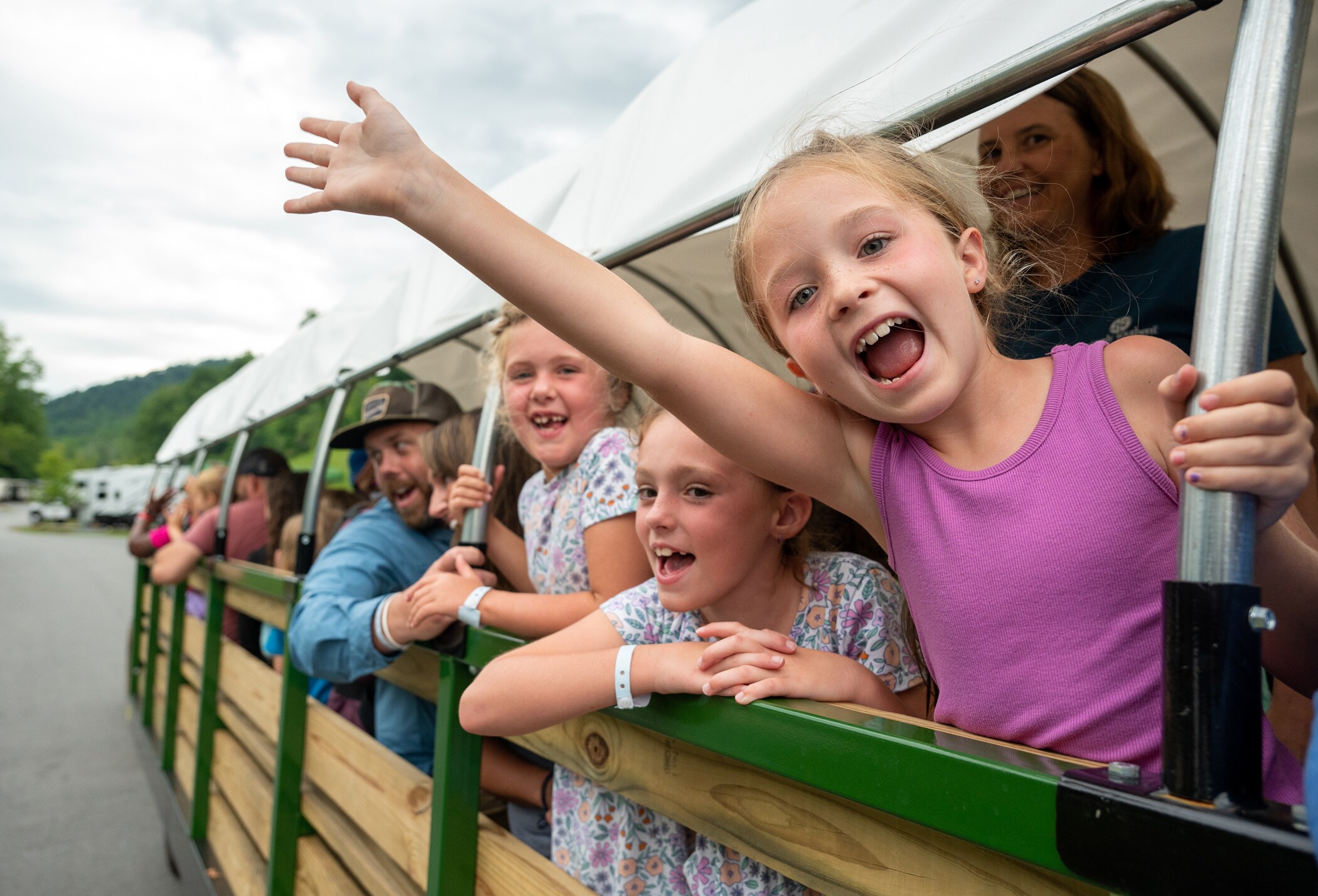 Private wagon ride around the park without a character