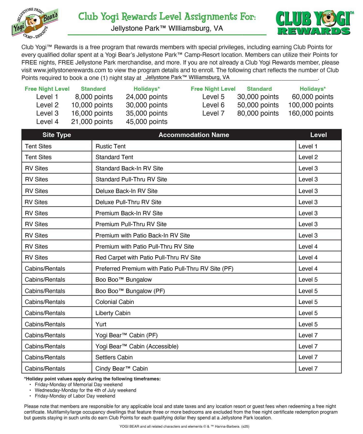 FREE Program for Jellystone Park Guests