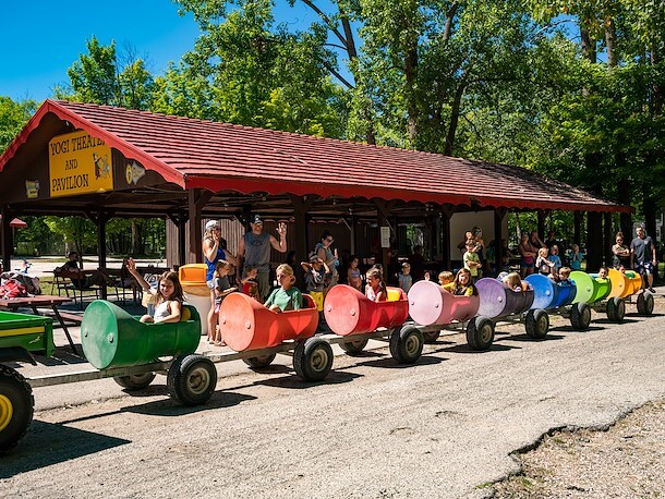 Barrel Train Ride at Jellystone Park™ Sturgeon Bay