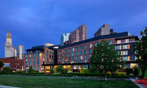 The Canopy by Hilton Boston Downtown stands amidst Boston's exterior