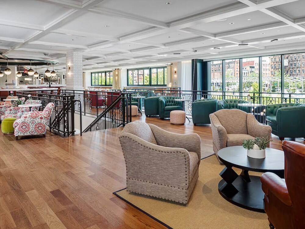 Spacious lounge and seating area at Canopy by Hilton Boston Downtown, MA.