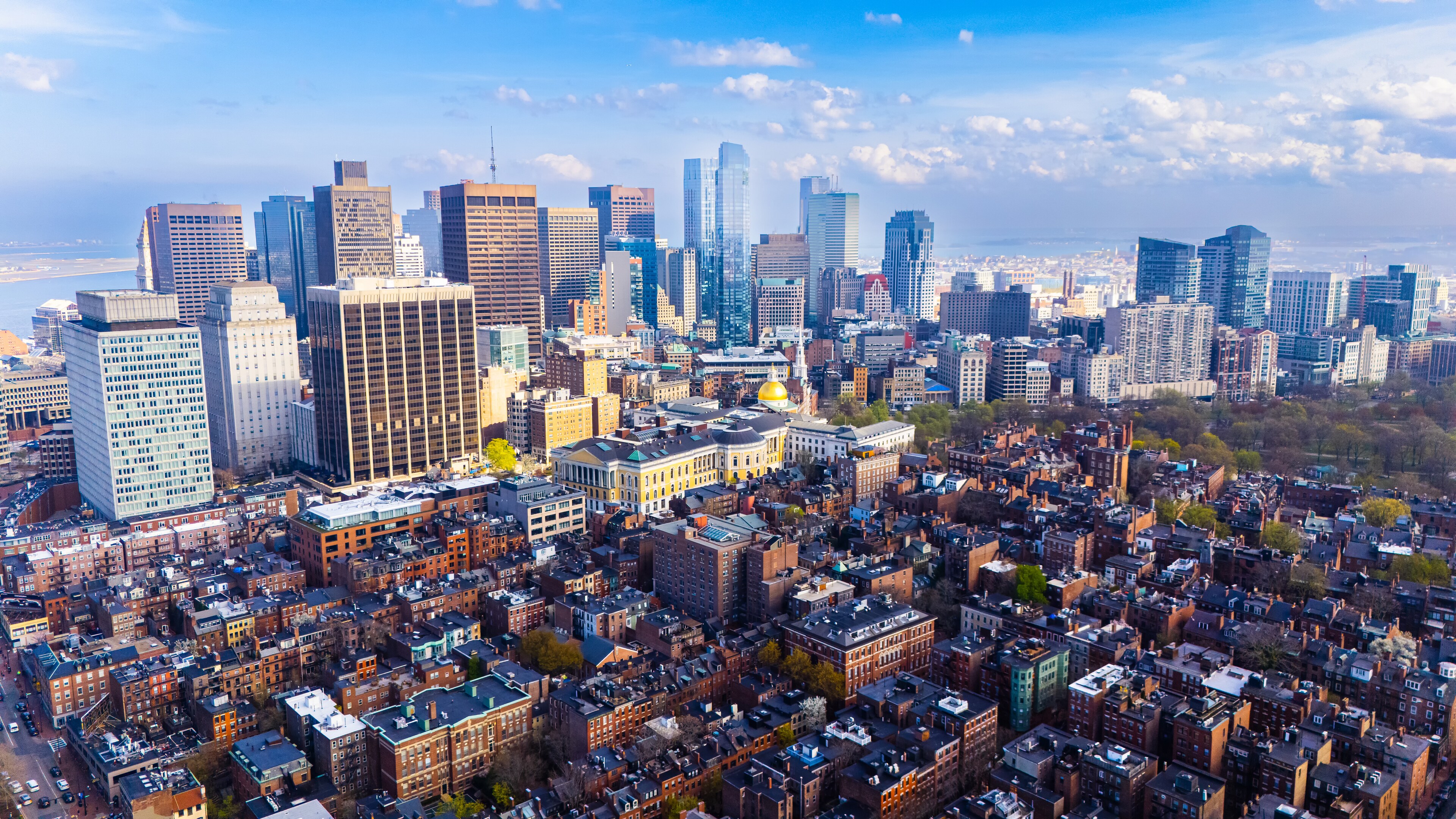 Aerial view of downtown Boston.